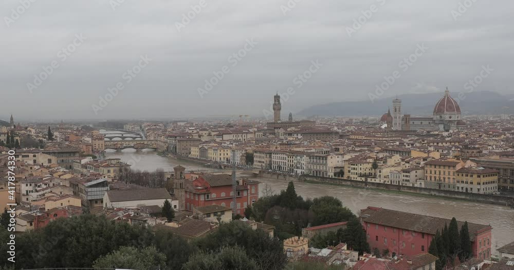 Cityscape of Florence Tuscany Italy Winter Rainy Day Cityscape of Florence Tuscany Italy Winter Rainy Day