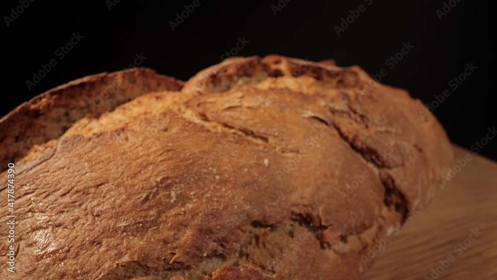 Delicius crusty bread in close up view - macro shot