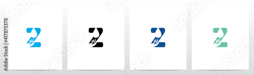 Water Drop And Hand On Letter Logo Design Z