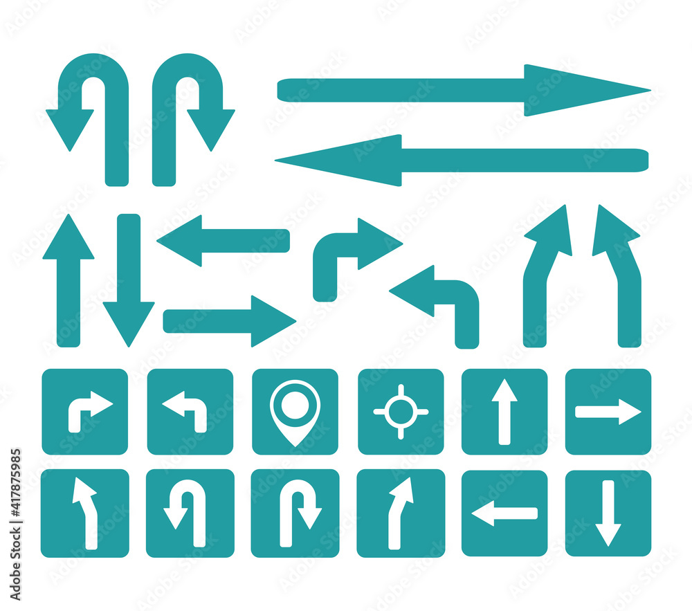 Green arrows. Vector illustration. Graphic set. Green arrows. Vector illustration. Graphic set.