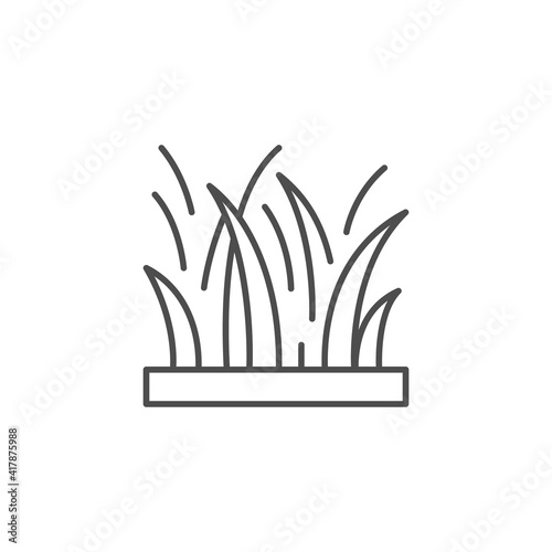 Grass or herb line outline icon