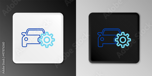 Line Car service icon isolated on grey background. Auto mechanic service. Mechanic service. Repair service auto mechanic. Maintenance sign. Colorful outline concept. Vector.