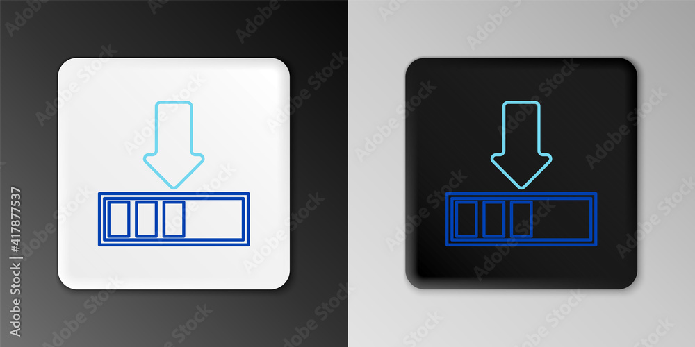 Line Loading icon isolated on grey background. Download in progress. Progress bar icon. Colorful outline concept. Vector. Line Loading icon isolated on grey background. Download in progress. Progress bar icon. Colorful outline concept. Vector.