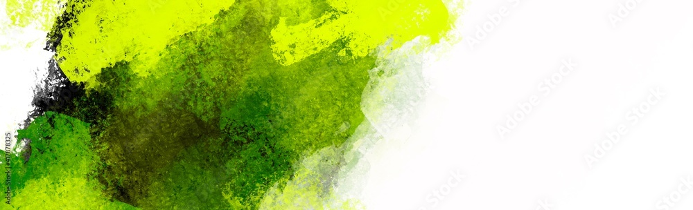 Abstract Background Green watercolor texture with copy space, Beautiful banner