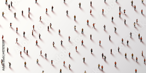 Large group of people on white background. People crowd concept.