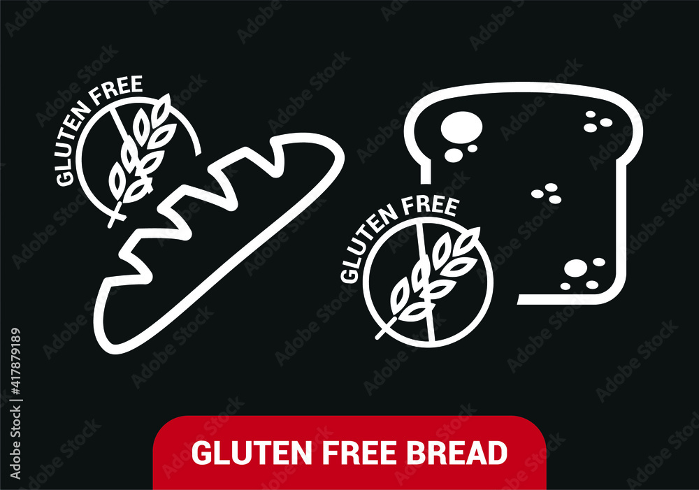 Vector image, icon of a loaf of bread and a gluten-free toast. Vector image, icon of a loaf of bread and a gluten-free toast.