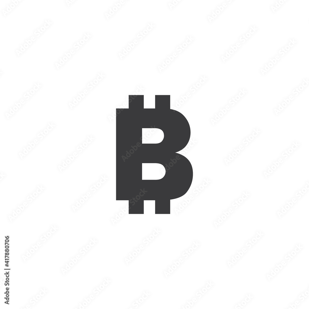 Bitcoin symbol icon, black and white design. Crypto payment. Vector illustration Bitcoin symbol icon, black and white design. Crypto payment. Vector illustration