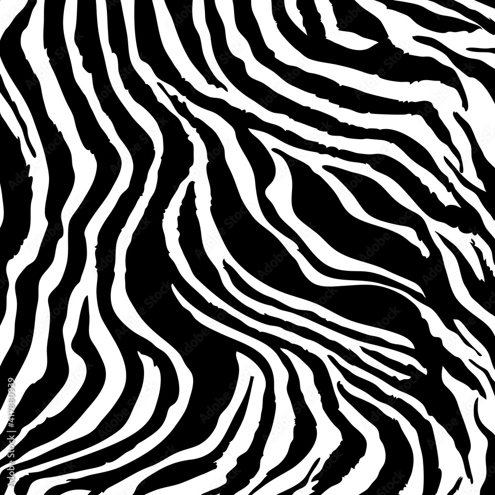 Zebra skin animal print black and white