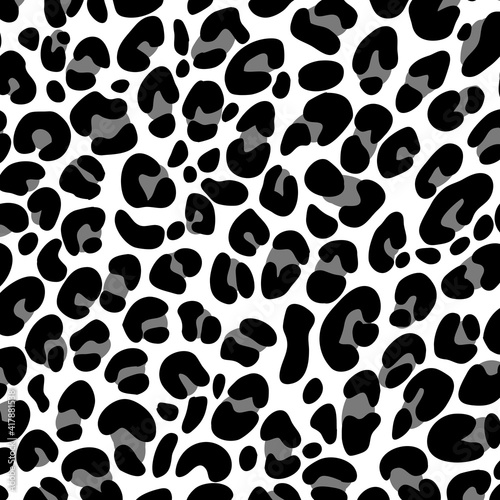 Leopard skin background. Abstract basis print black and white