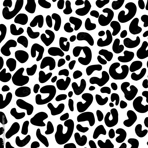 Leopard background. Safari animal print black and white