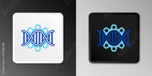 Line Genetic engineering icon isolated on grey background. DNA analysis, genetics testing, cloning, paternity testing. Colorful outline concept. Vector.