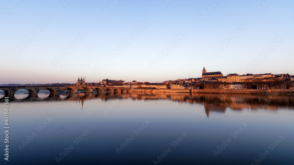 Blois city and Loire river
