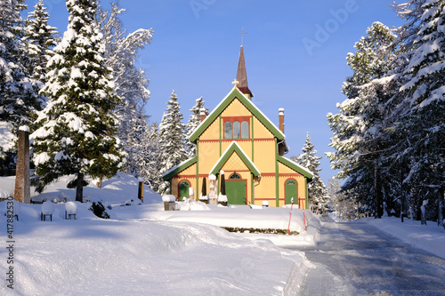 The Chapel in Winter, Tromso Cemetery, Tromso, north Norway