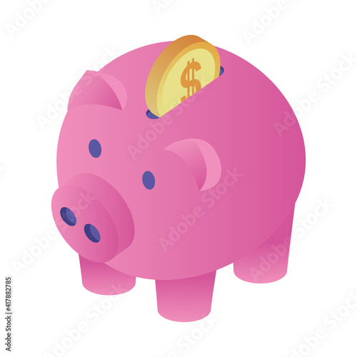 piggy with coin