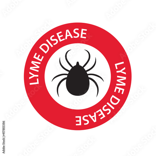 warning lyme disease stamp icon - vector illustration