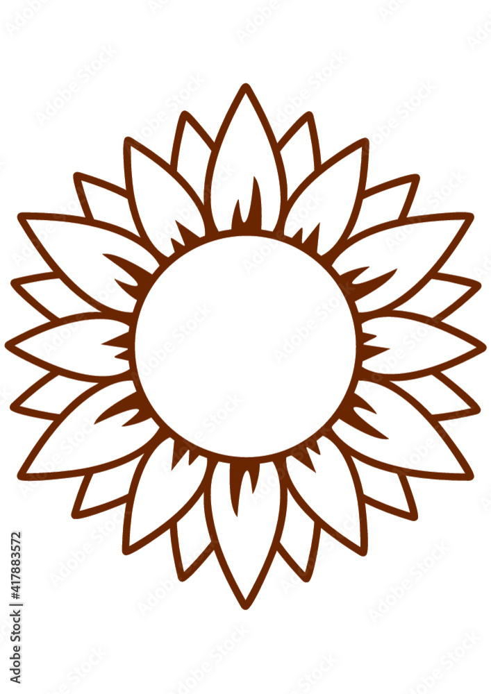Sunflower, Flower, Summer, Sun, Monogram, art