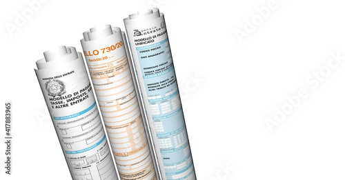 multiple 3D rendering tax forms declaration income