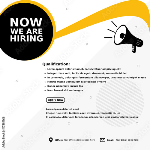 Job vacancy templates. We are hire jobs that are used on social media content.