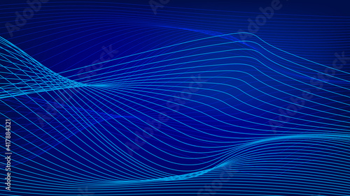 Optical art abstract background wave design on blue background. Abstract  light lines on blue background for your web site design  app  UI. EPS10.