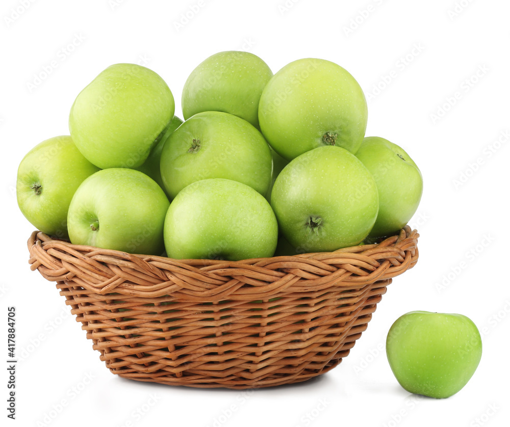 Green apples isolated on the white background Green apples isolated on the white background