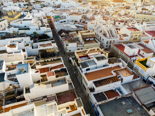 Aerial view of the cubist traditional architecture of Olhao, Algarve, Portugal photo