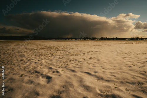 cloud over the field