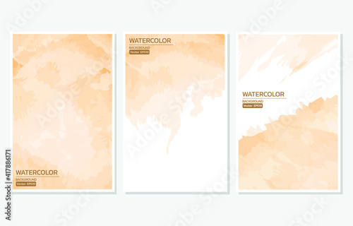 Abstract orange watercolor background isolated.Design for invitation card,background,template,save the date,postcard,banner,business card.Vector illustration texture design