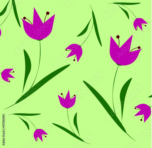 vector floral tulip print background and wallpaper © Marianna