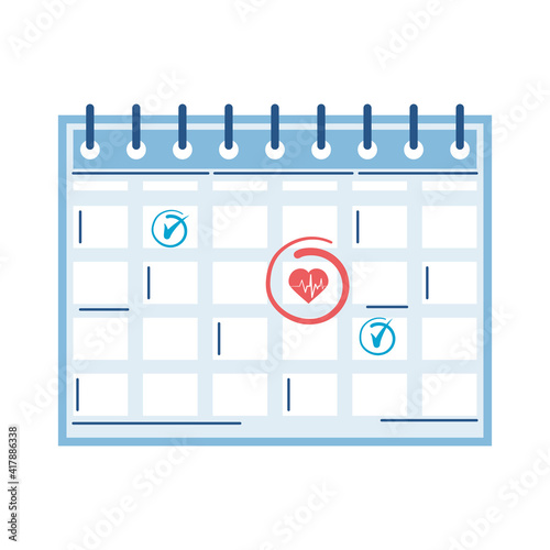 heart in calendar