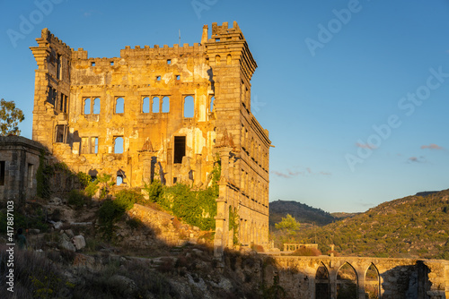 Abandoned ruin building of Termas Radium Hotel Serra da Pena in Sortelha  Portugal
