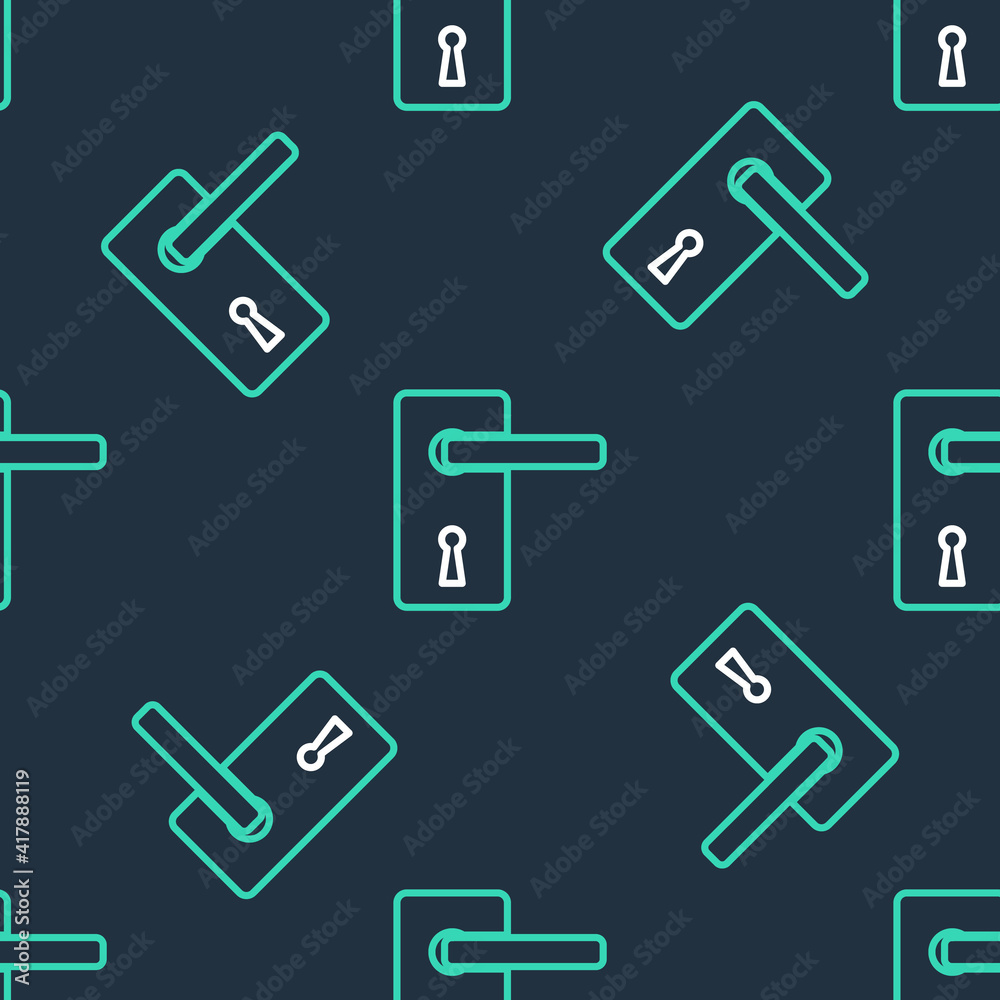 Line Door handle icon isolated seamless pattern on black background. Door lock sign. Vector. Line Door handle icon isolated seamless pattern on black background. Door lock sign. Vector.