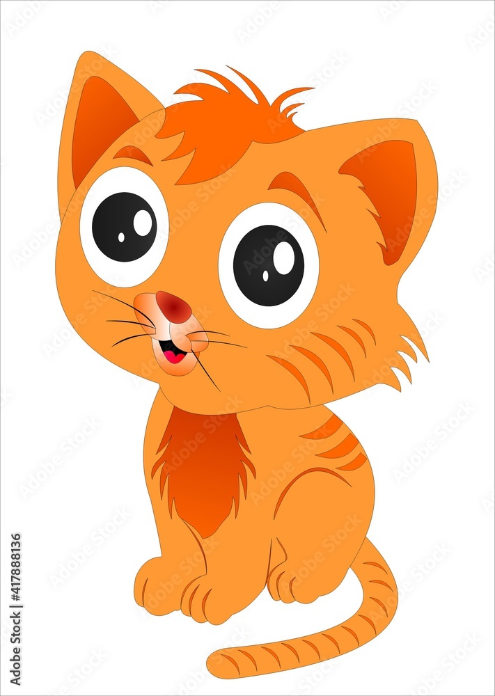 Cat cartoon beautiful color cheerful Cat cartoon beautiful color cheerful