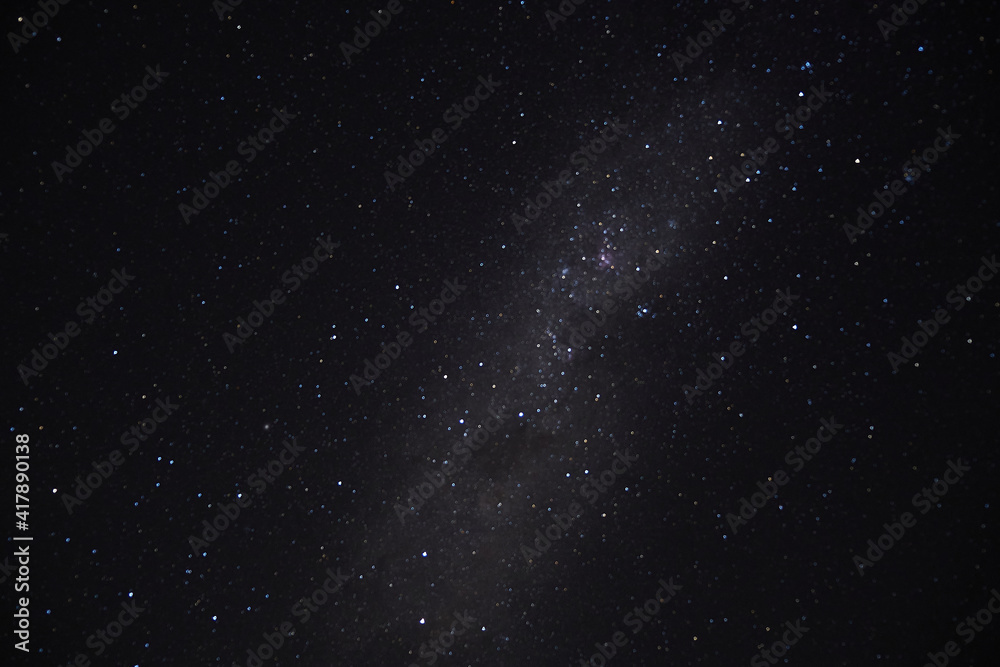 a long exposure of the dark sky with the stars