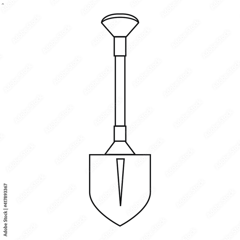 vector simple drawing thin line abstract logo icon shovel isolated black on white background vector simple drawing thin line abstract logo icon shovel isolated black on white background