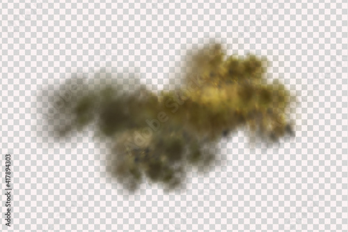 Realistic vector illustration.Sandstorm, a cloud of dust or sand flying.