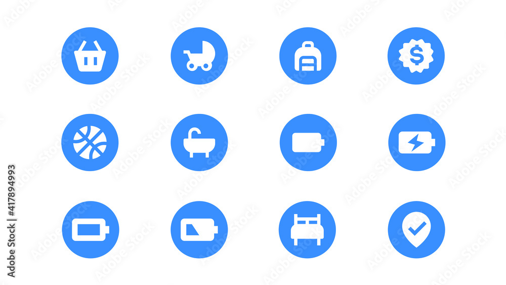 Ui icon pack with blue Circle Ui icon pack with blue Circle