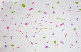 Pastel Pink Lavender and Green Paint Speckles on White