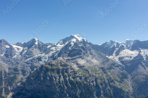 Majestic beautiful mountains view on Swiss Alps  beauty of fresh green nature  Switzerland