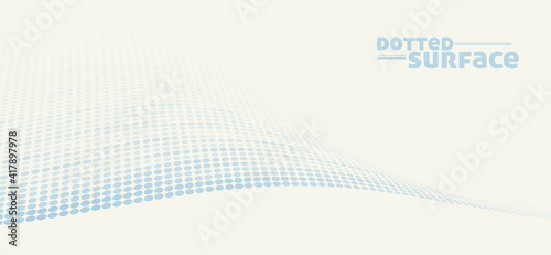 Disappearing dotted surface on paper color background. Minimal graphic