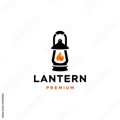 classic old fashioned Lantern gas fire, street lamp, lantern post, Classic lamp logo icon design , Restaurant Vintage Logo design vector