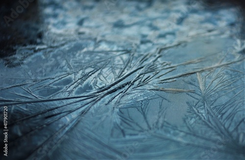 frost on the dark glass