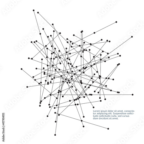 Abstract polygonal image, which consist crystalline form with edge lines & vertex point. Geometric background in Molecule structure of DNA and neurons. Vector illustration EPS 10 for business design