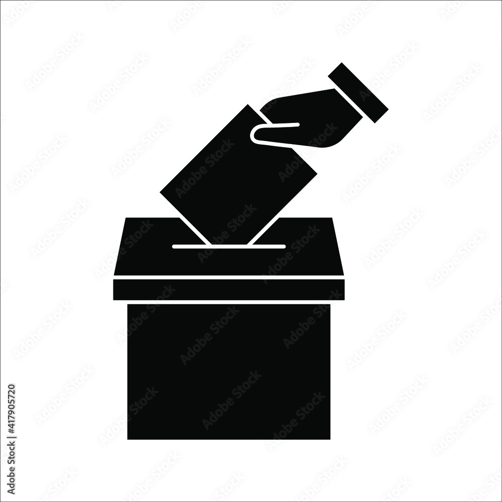 Hand voting ballot box icon, Election Vote concept, Vector illustration ...