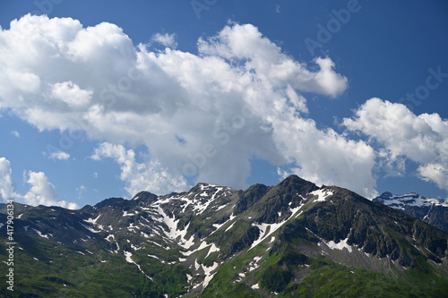 Stubnerkogel mountains with glacier during summer Austria
