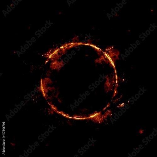 fiery circle sun eclipse fire cosmic