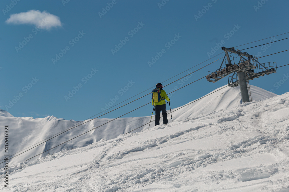 skiers on resort