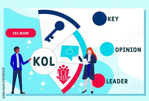 Vector website design template . KOL - Key Opinion Leader. business concept background. illustration for website banner, marketing materials, business presentation