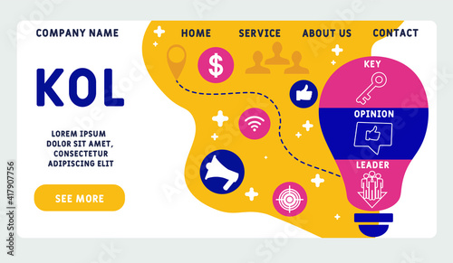 Vector website design template . KOL - Key Opinion Leader. business concept background. illustration for website banner, marketing materials, business presentation
