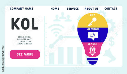 Vector website design template . KOL - Key Opinion Leader. business concept background. illustration for website banner, marketing materials, business presentation