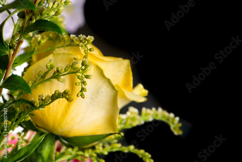 Blooming Yellow Rose in a Bouquet